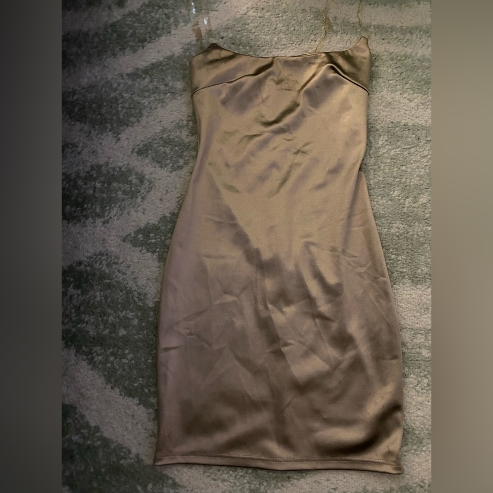 Fashion nova mini dress gold